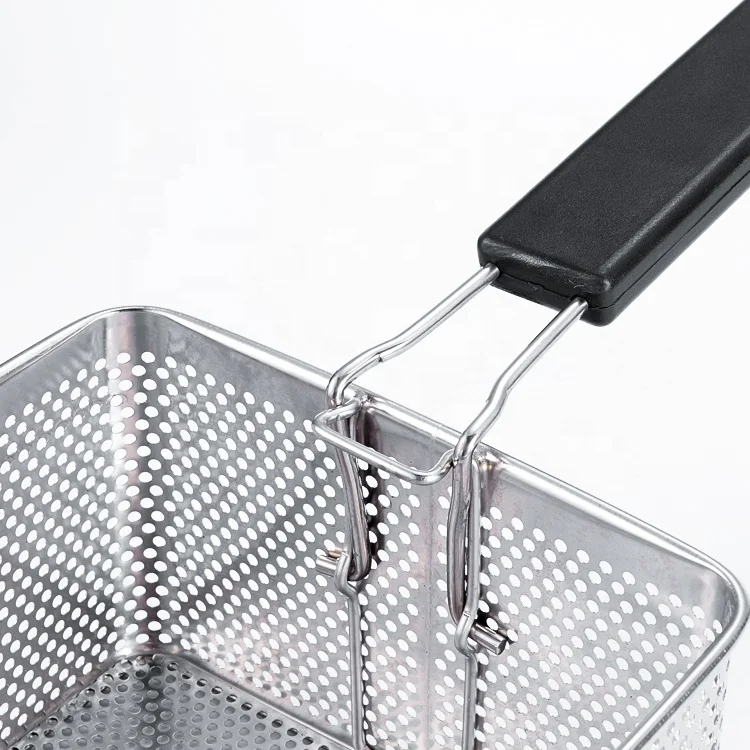 Hotel Kitchen Equipment Non-stick Rectangle Commercial Iron Fryer Basket French Fries Wire Mesh Deep Fry Basket
