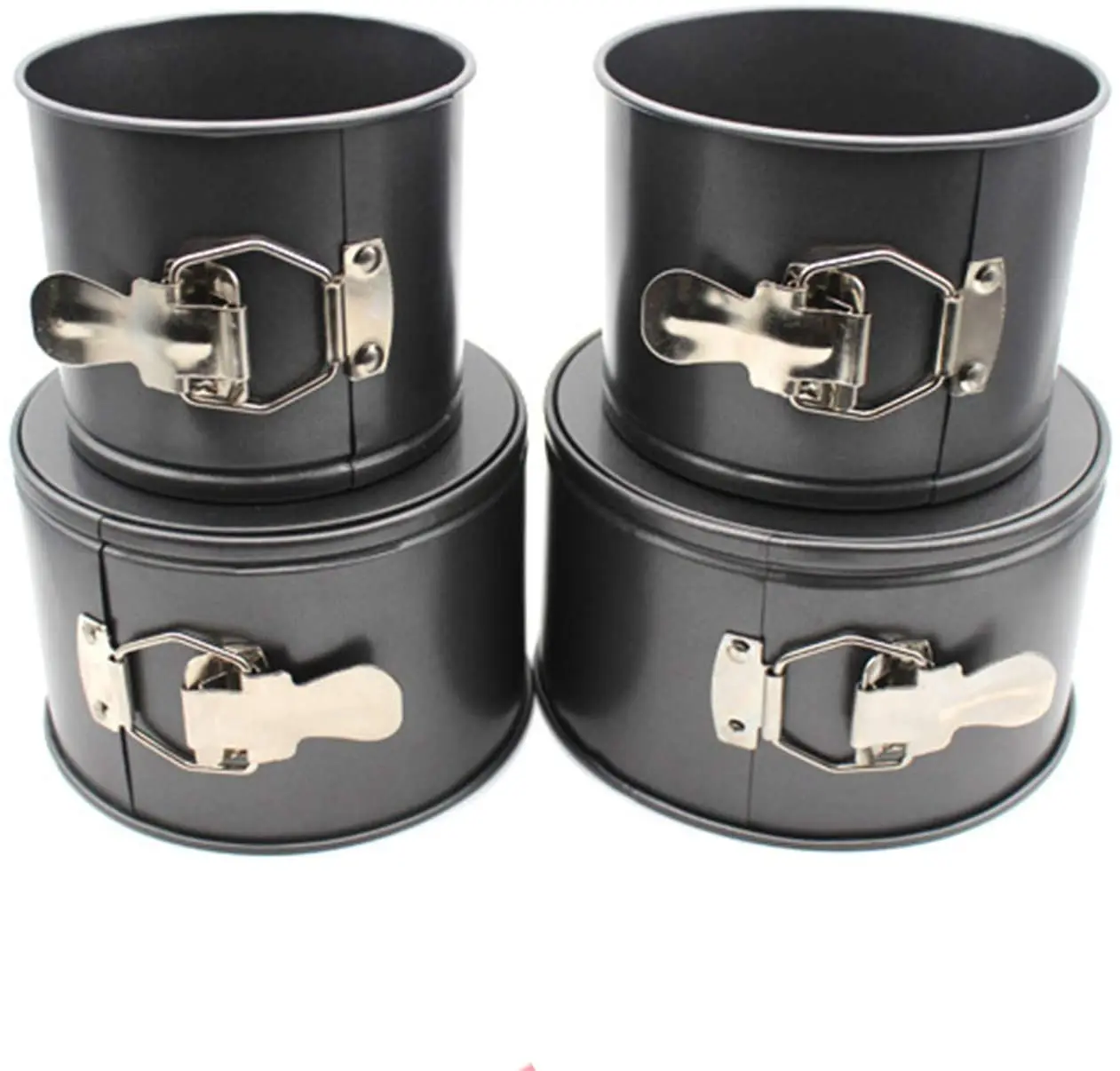 Nonstick Leakproof Springform Pan with Removable Bottom Small Tall Round Cheesecake Pan Set (12cm/14cm/16cm/18cm10.5cm)