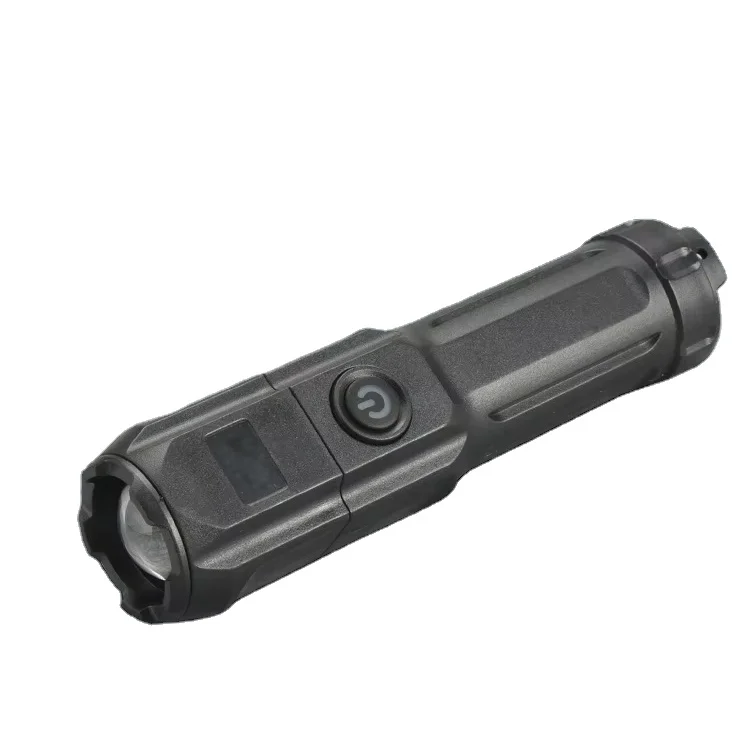 Micro Rechargeable LED Flashlight for Outdoor Work Strong Long-Distance Shooting with Telescopic Zoom Power Display