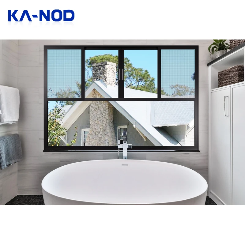 Residential Project Aluminum windows doors thermal break Low E Glass steel window design for sliding window