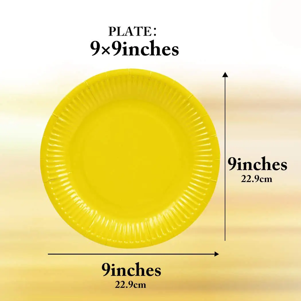 Disposable Plates Sets for Party Colorful Dinnerware Rainbow Tableware for Holiday Birthday Decorations Supplies