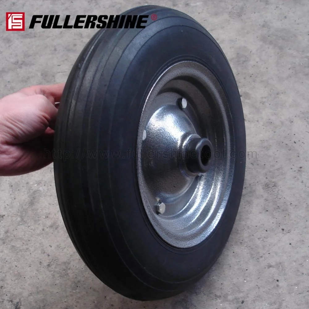 factory made  wheel barrow Solid Rubber Wheel 16 inch 4.00-8 to Czech Ecuador Poland