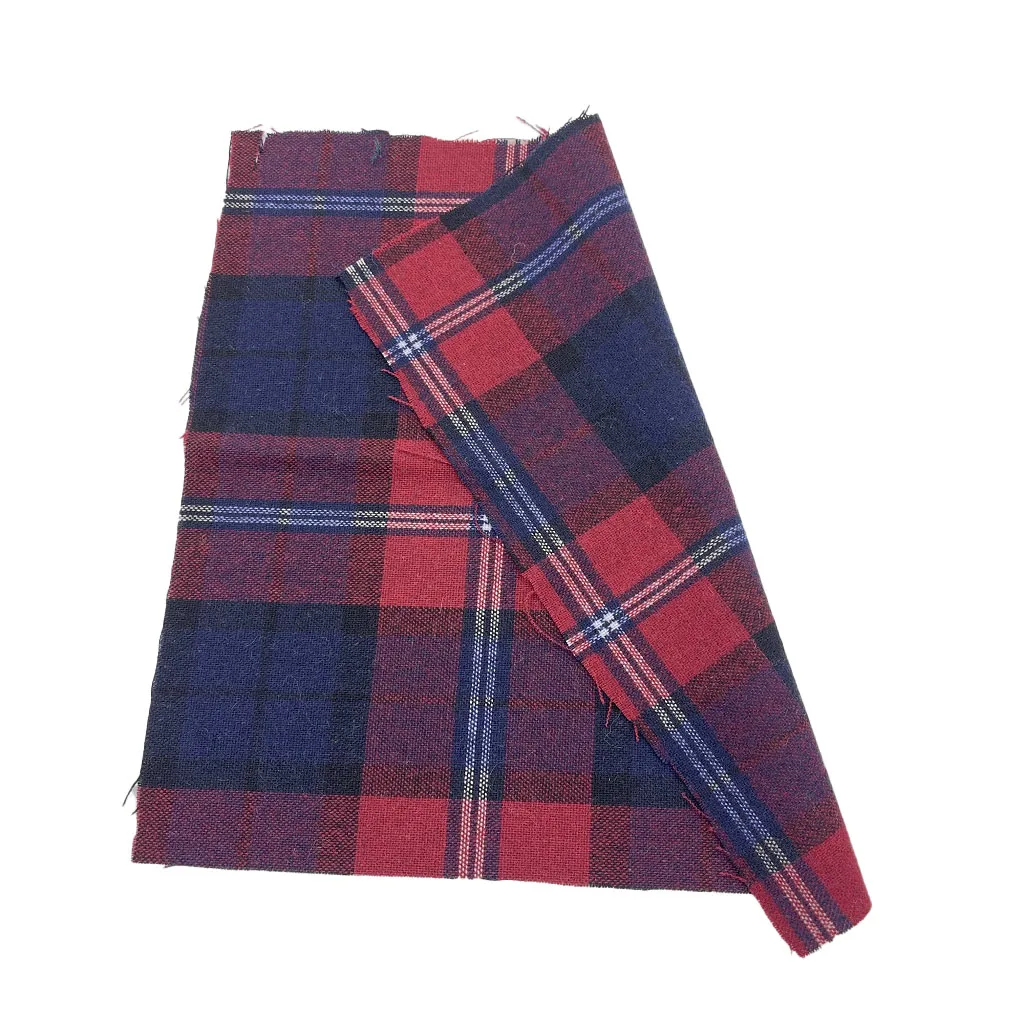 Wholesale 100% Polyester Tartan Red Blue Plaid Woven Fabrics For School Uniform ZZH24014
