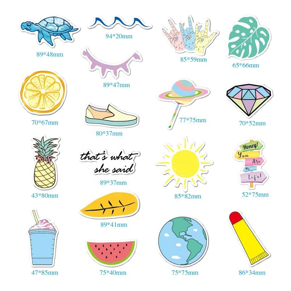 Vinyl Waterproof  Cartoon Decorative Stickers for Laptop Notebooks Car Skateboards Decoration