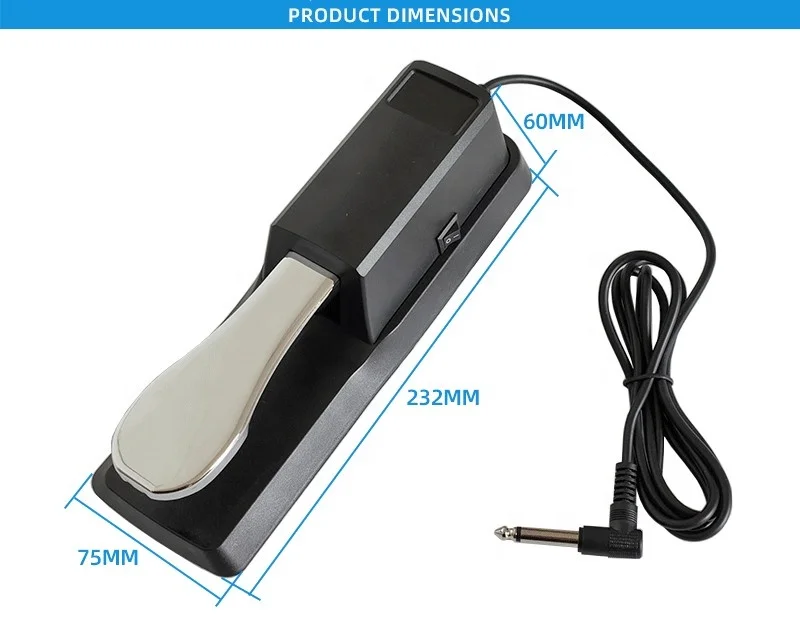 Hot sales Sturdy Durable Polarity Switch Digital Piano Electronic Keyboard Synthesizer Keyboard Sustain Pedal