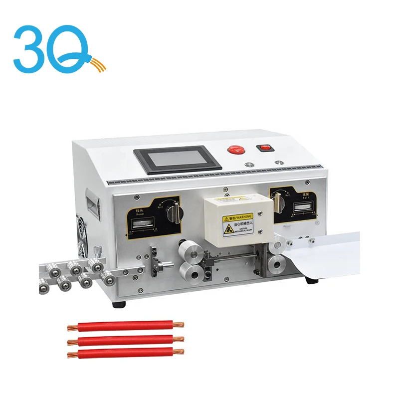 3Q factory price sheathed inner and outer skin  flat  pvc jacket wire cutting stripping and  twisting machine