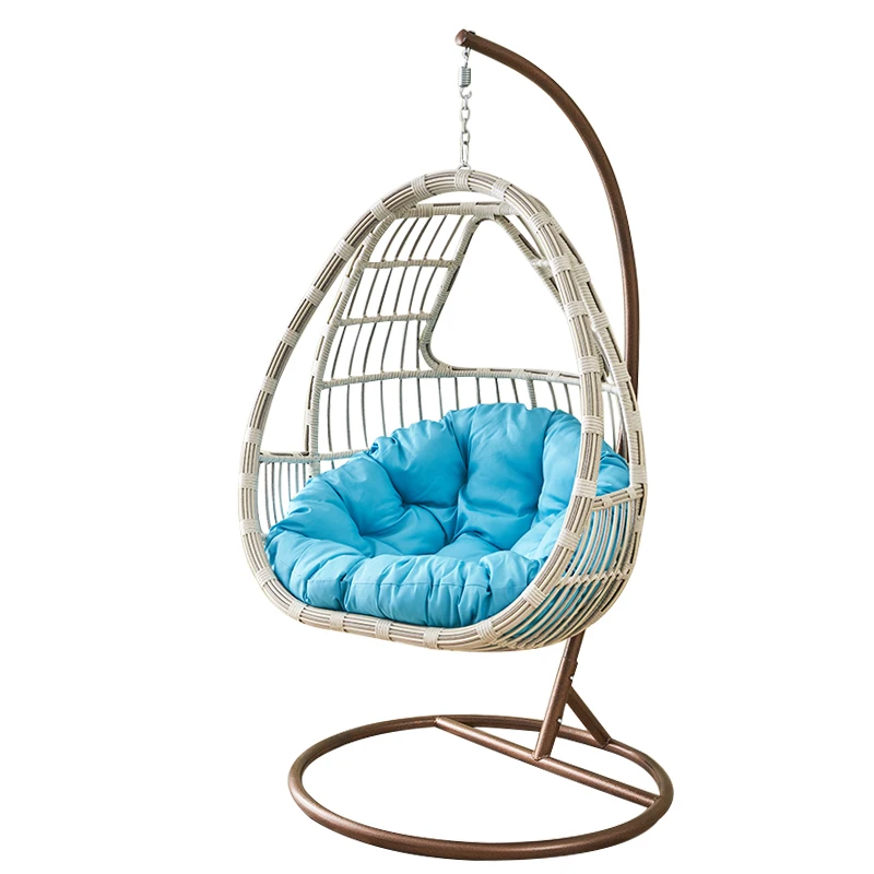 Indoor outdoor furniture garden Hanging nest swing basket swing egg swing chair with cushion and stand seat