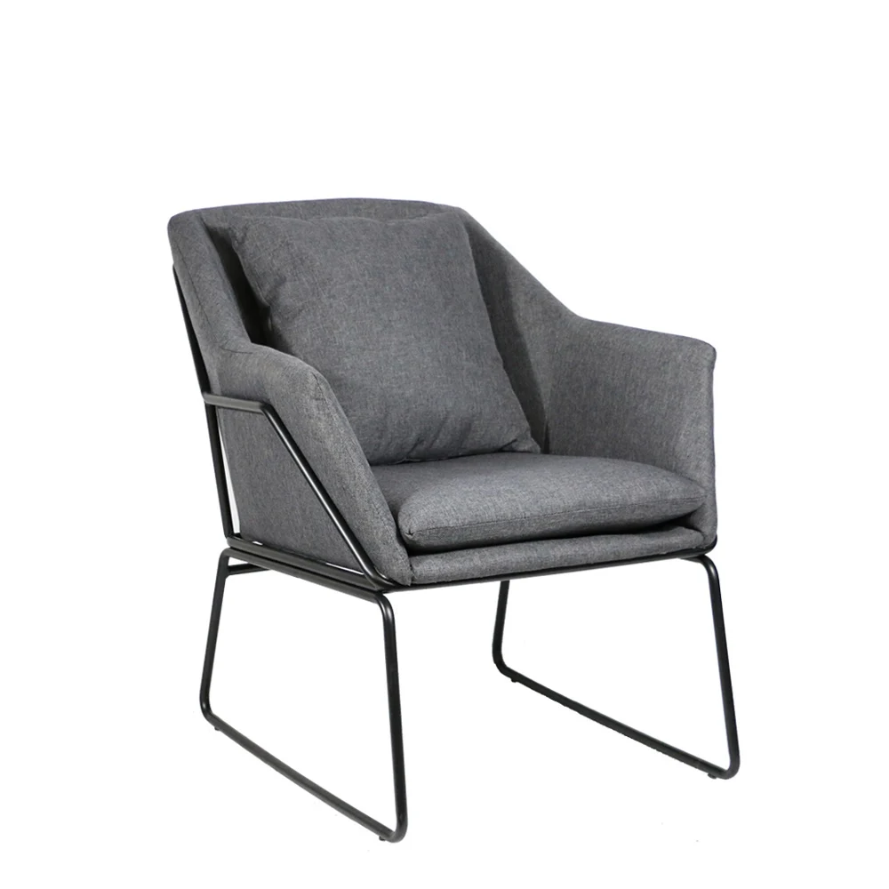 Partner Factory Supplied Cheap Bedroom Metal Fabric Leisure Armchair Living Room Furniture Relax Single Seat Sofa Chair