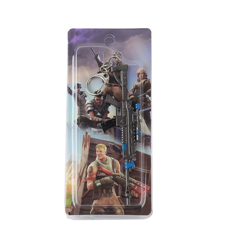 2024 Exquisite Mini Gun Model Solar Keychain Metal Fans Key Ring Toy Gift