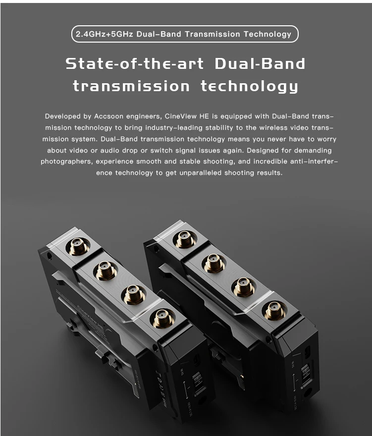 ACCSOON CineView HE 1080p 60fps 0.06s Latency portable Video Audio long range 1200ft Wireless Transmitter Receiver