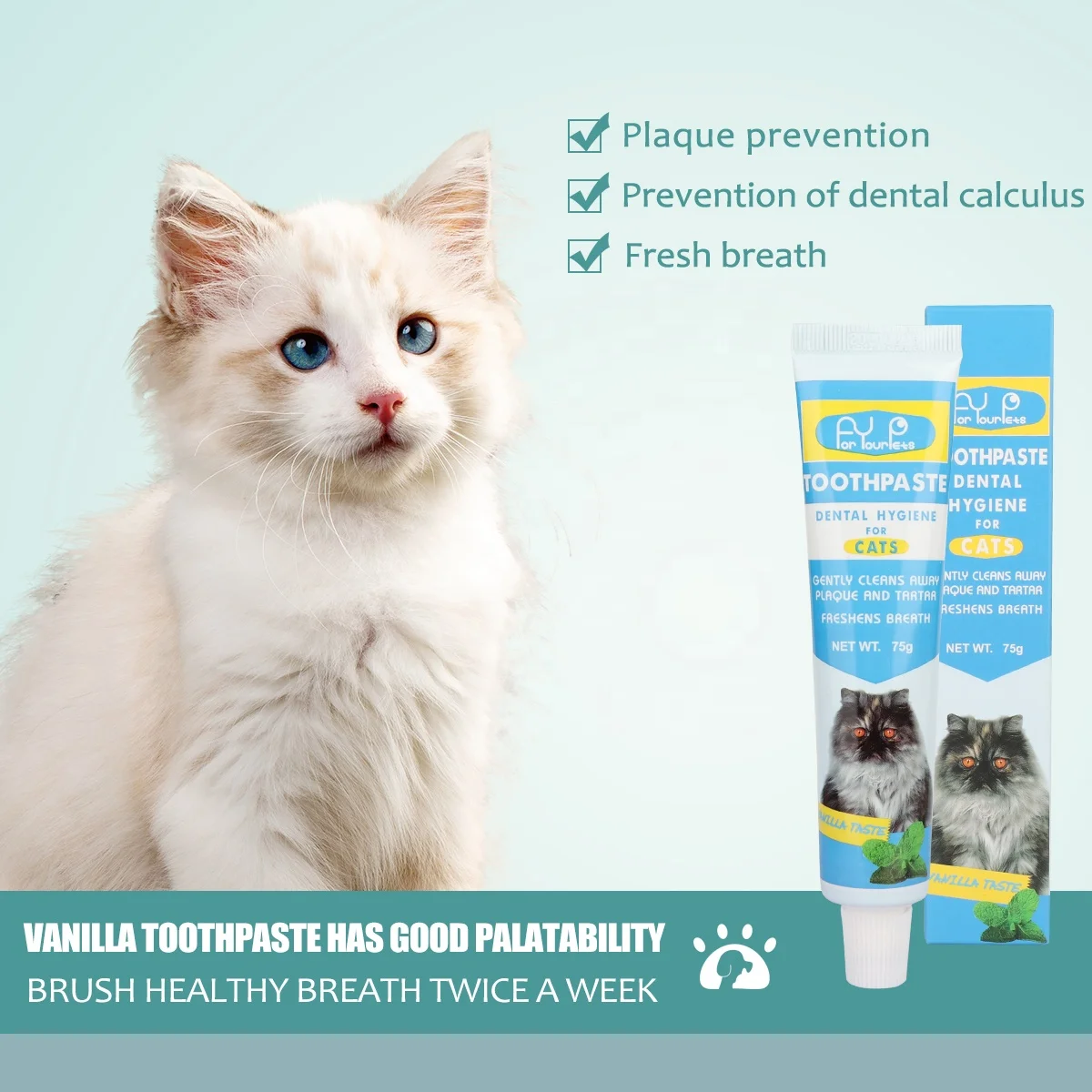 Factory Wholesale Color Box Packaging Dog Dental Care Cat Tooth Paste Dog Pet Toothpaste