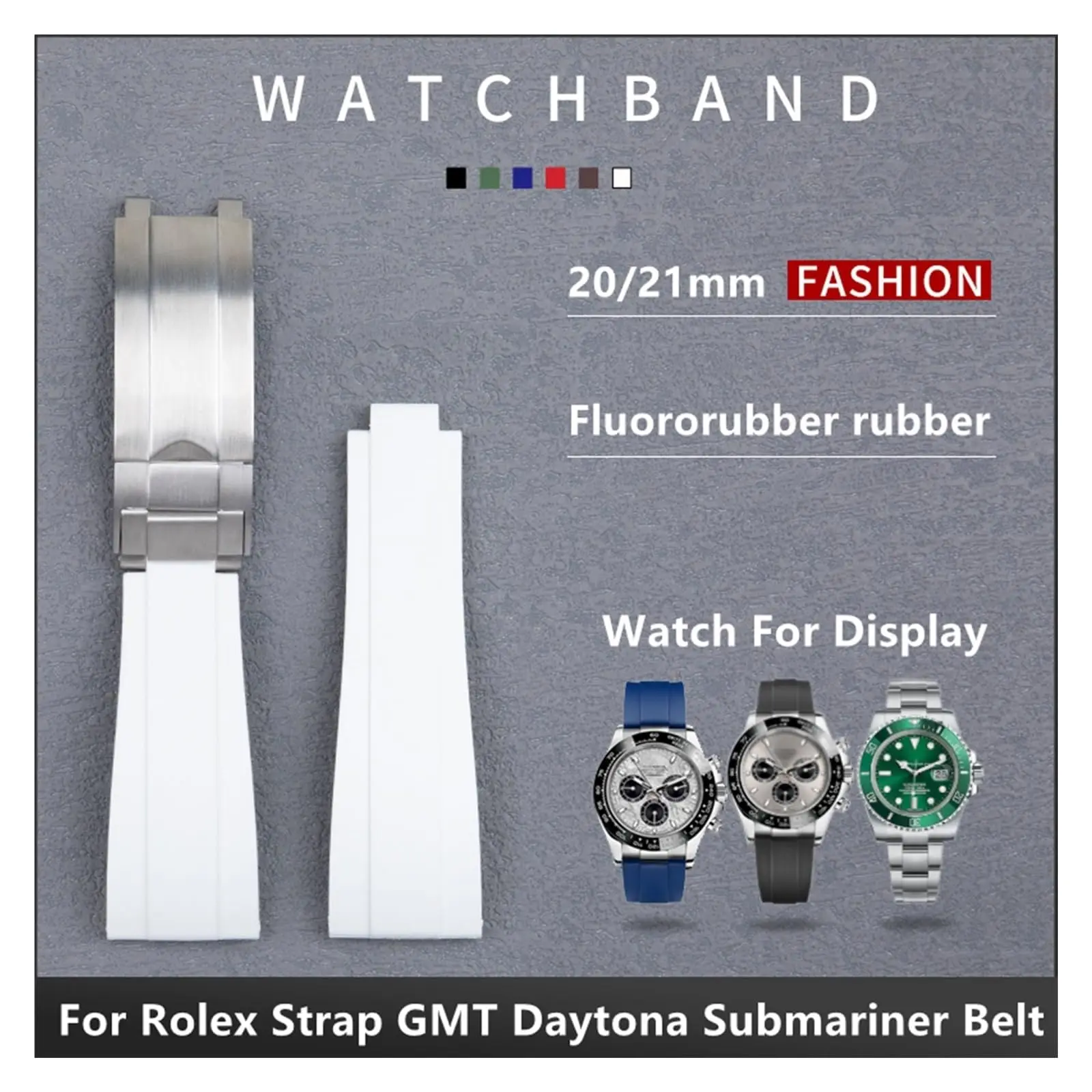 For r-olex GMT rubber watch bands daytona Band Silicone Rubber Strap su-bmariner watchband 20mm watch straps 21mm