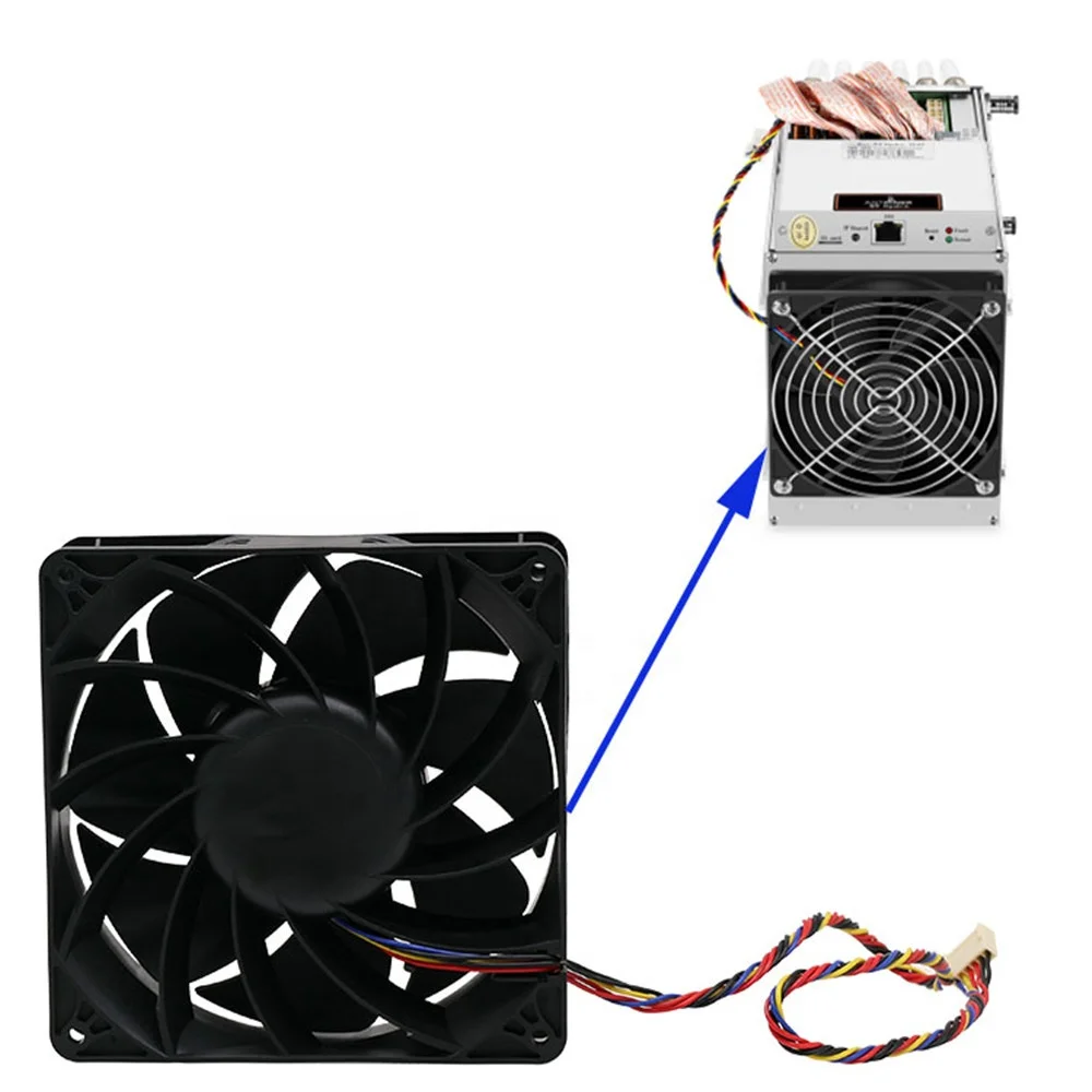 
Factory Wholesale Bitcoin Miner Cooler Fan DC12v 120x120x38mm Cooling Fan 6000RPM for Z9mini/S9/T9/V9/A3/B3/D3/ L3/X3/E3/R4 