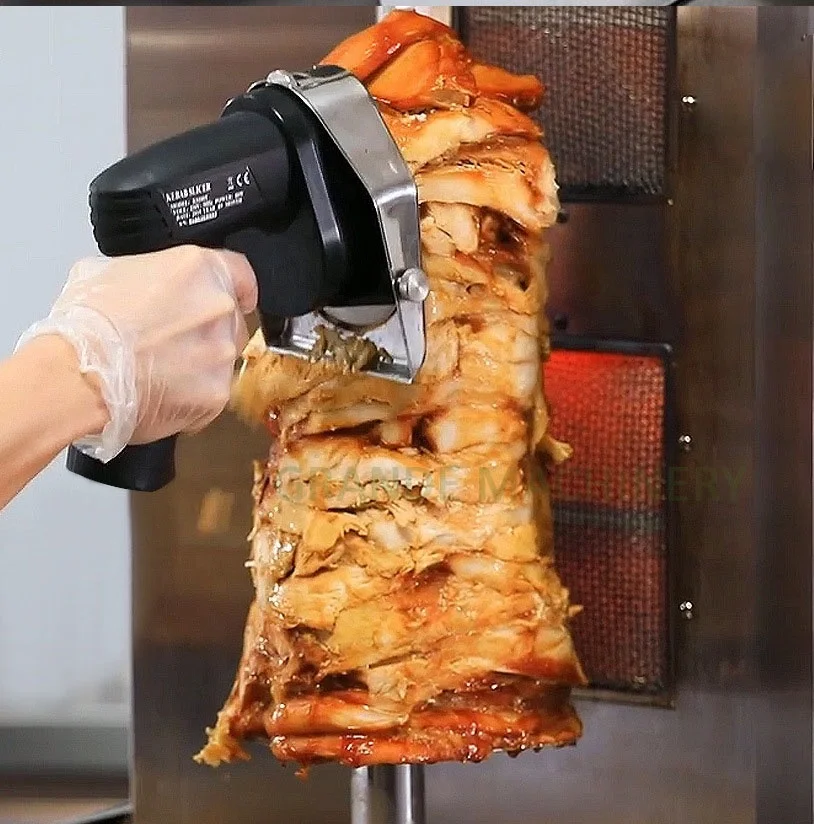 110V/220V Wireless Electric Knife Kebab Slicer Shawarma Doner Cutter Portable Two Batteries Doner Kebab Slicer 100C