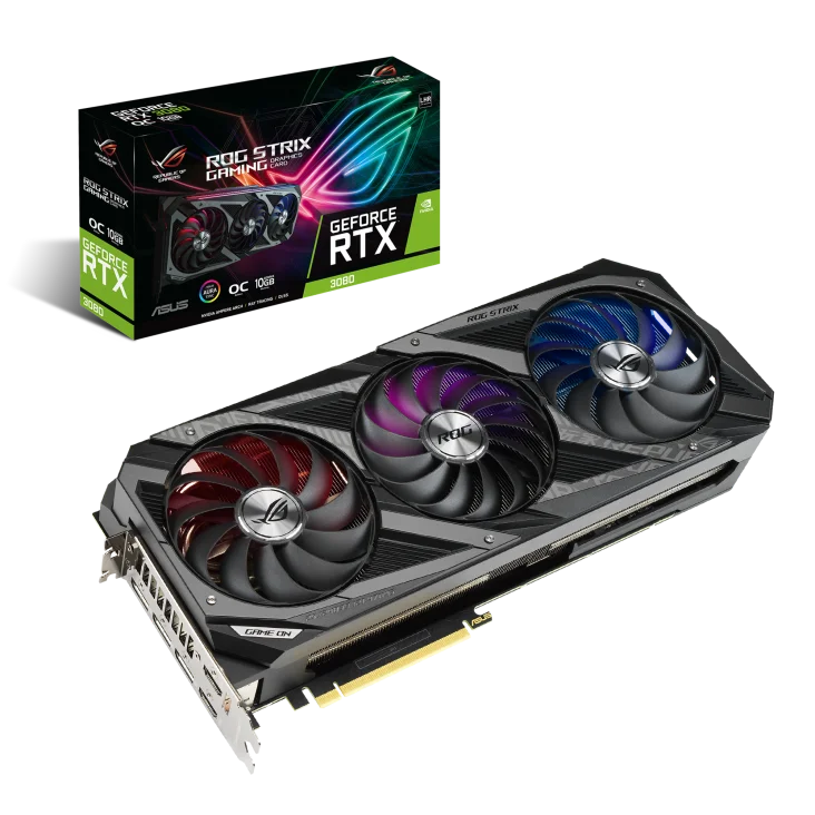 Asus Nvidia Geforce Rtx 3080 ROG STRIX O10g Desktop Computer Discrete Graphics Card Support Hdmi/dp Gddr6x 384bit 3080