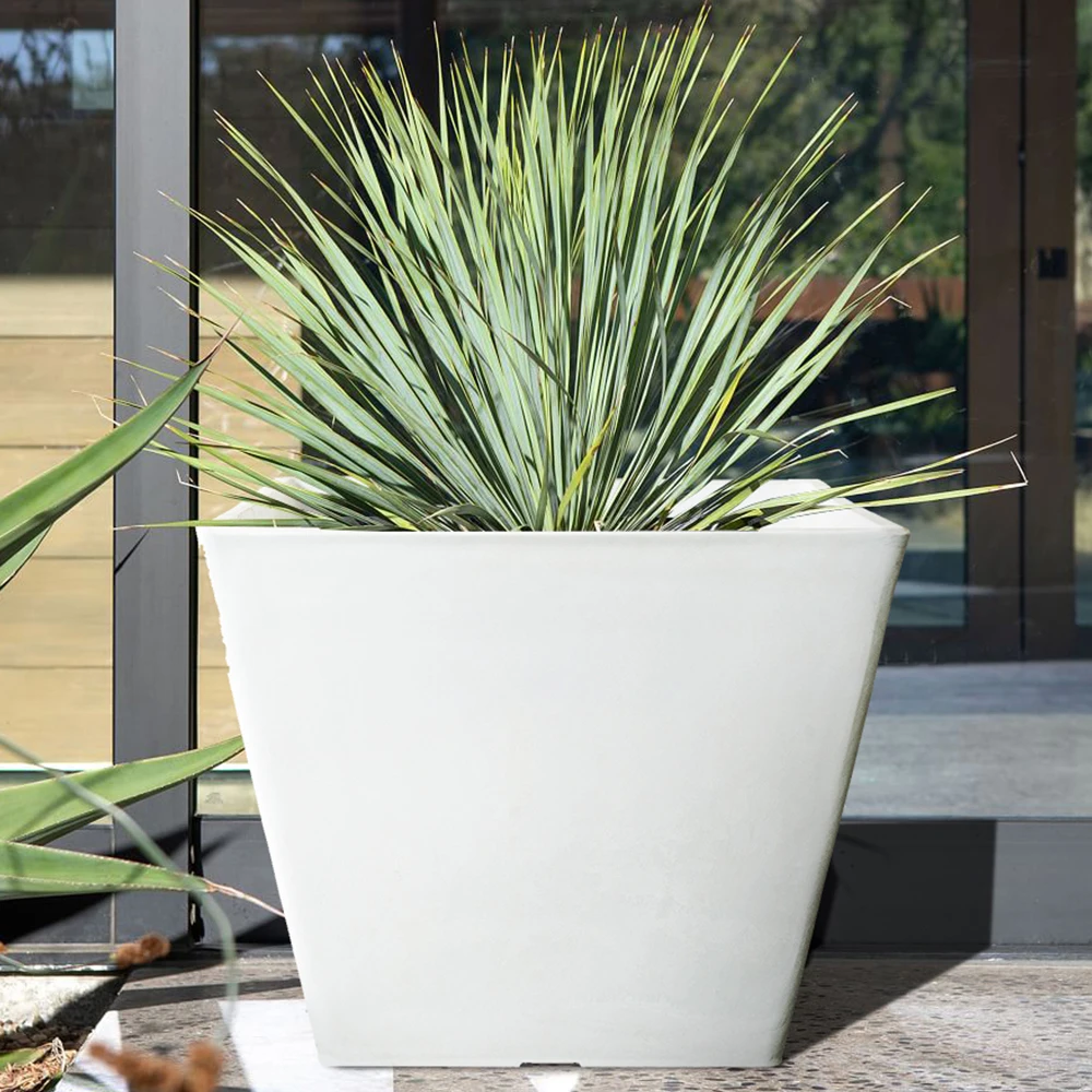 Large Square Concrete Cement Finish Cube Planter for Outdoor Flower tree Plants