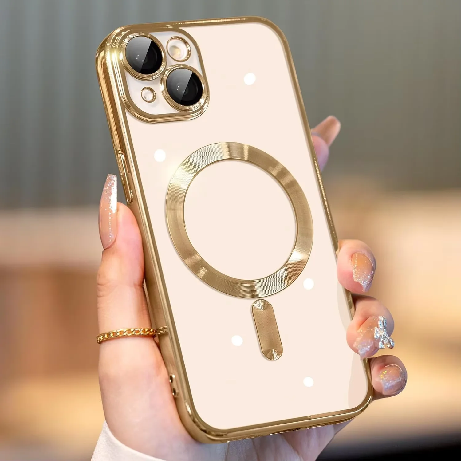 Магнитный чехол для iPhone с гальваническим покрытием