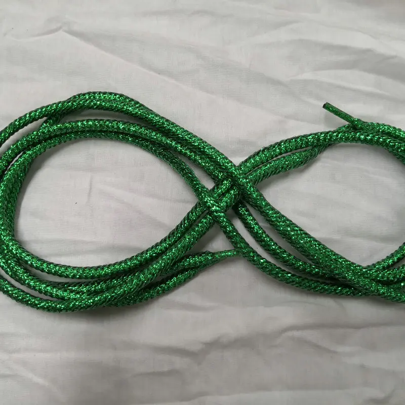 Shoelace Maker Wholesale 115cm Rainbow Shiny Bling Glistening Metallic 5mm Thick rope round shoelaces For sneakers Casual Shoes