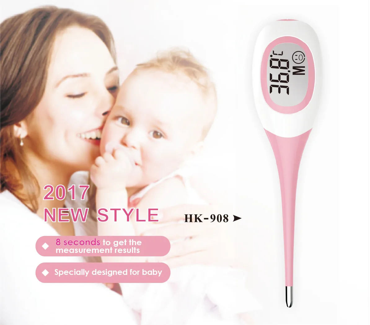 
Highly Accurate Fast reading Digital Thermometer with 8 seconds Flexible type For Adult Baby thermometer 