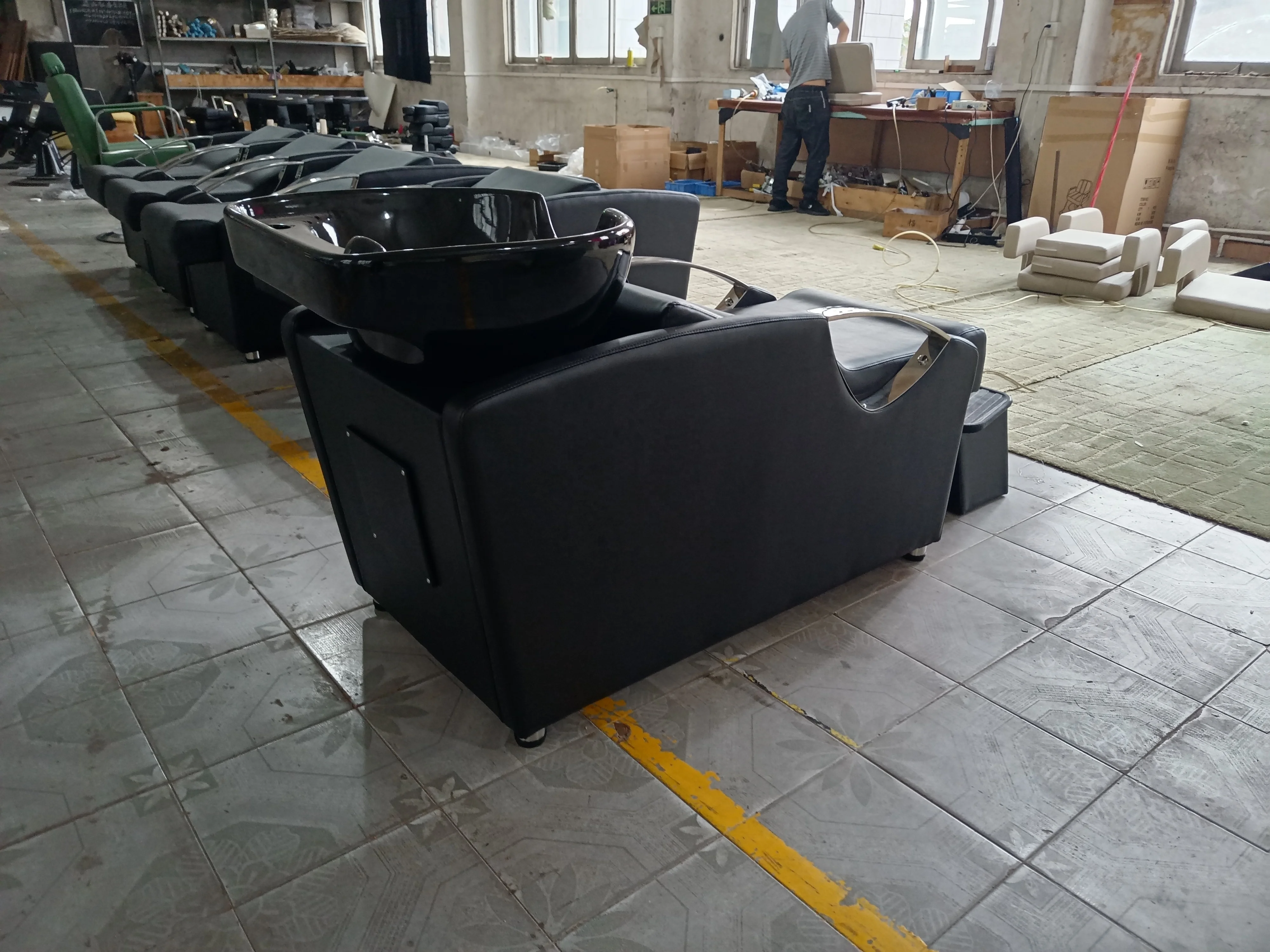 Hot Selling Salon Furniture Head Spa Shampoo Bowls Sink and Chairs Hair Washing Massage Chair Barber Shampoo Bed