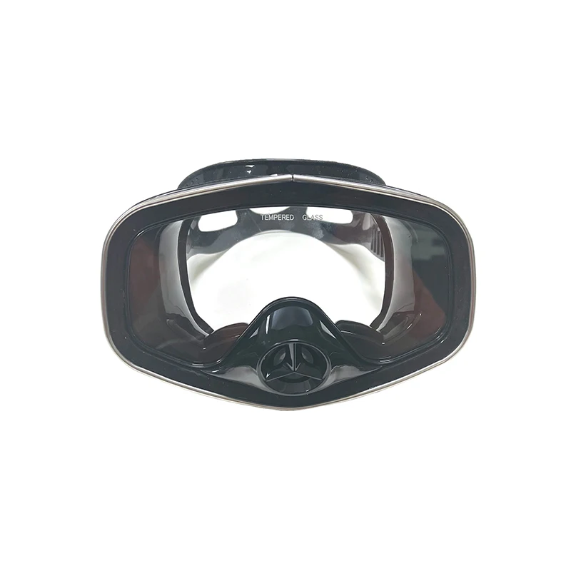 Custom New Style Professional Commercial Mask Big Vision Tempered Glass Silicone Spearfishing Freediving Masks with Breath Valve