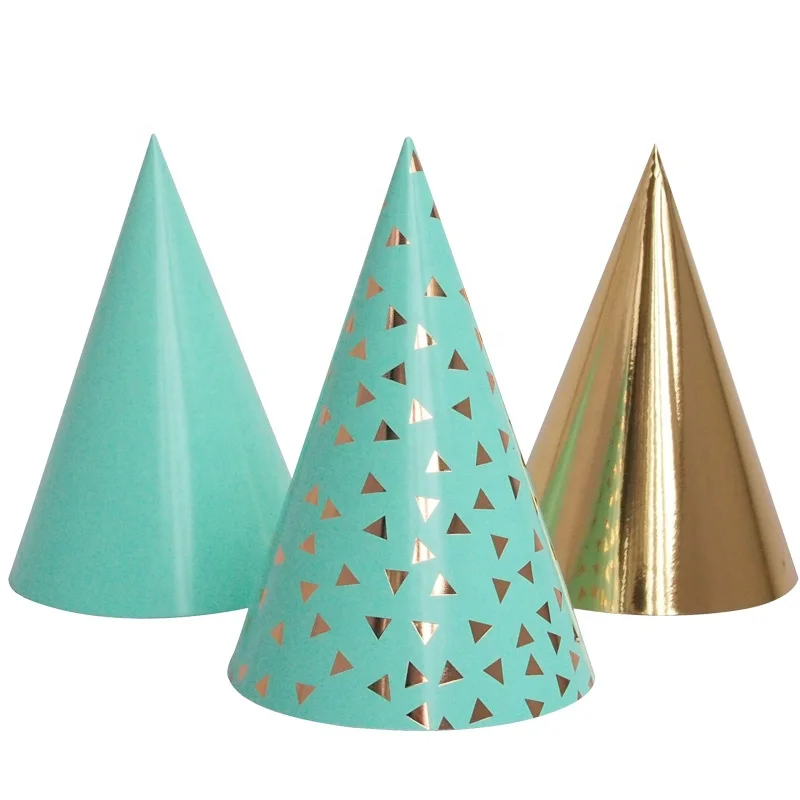 EASTTERN wholesale 2022 new product paper party hat with Hot Stamp Triangle pattern Supplies Birthday Celebrations accessories
