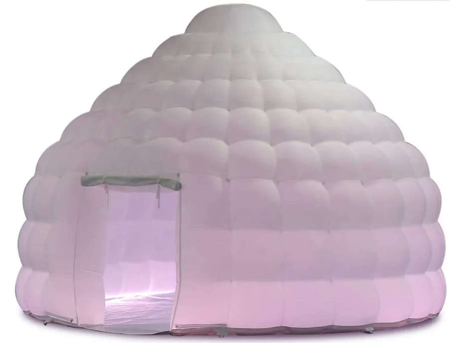 Outdoor customized Oxford Cloth Led Light Inflatable Snow Igloo Dome tent For Sale