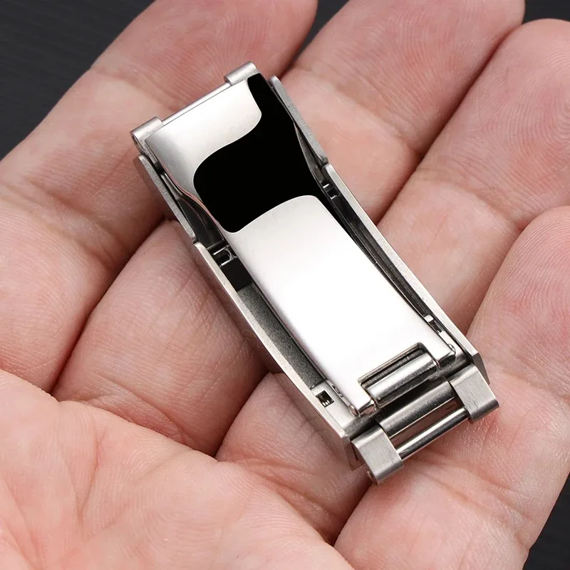 9mm Watch Band Glide Clasp for R-olex DAYTONA SU-BMARINER GMT Yacht-Master Stainless Steel Fine-tuning Pull Button Watch Buckle