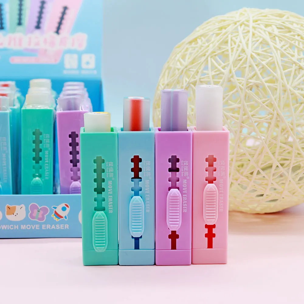 Push and pull erasers Cute colored erasers factory promotion New Hot extruded erasers for children  for office student