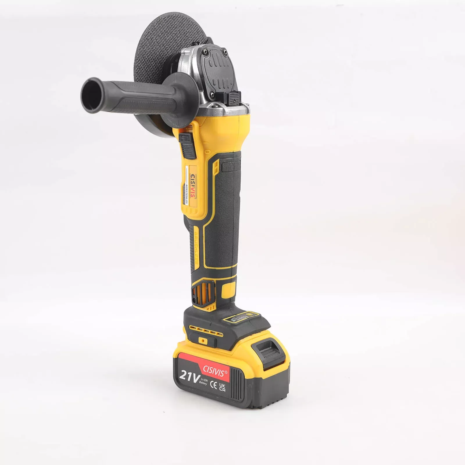 Cordless Power Angle Grinder Tools For Cutting Grinding Polishing with 9 Disc Side Handle,No Battery No charger