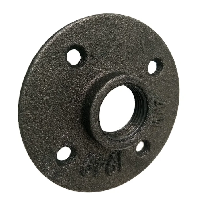 1/2 Inch Black Cast Iron Pipe Fittings Floor Flange