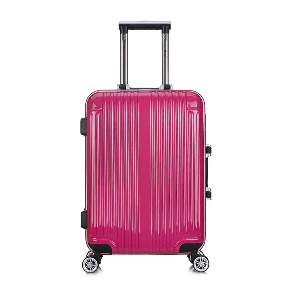 Wholesale universal wheel Lightweight shallow Aluminum frame tsa lock PC boarding suitcases luggage