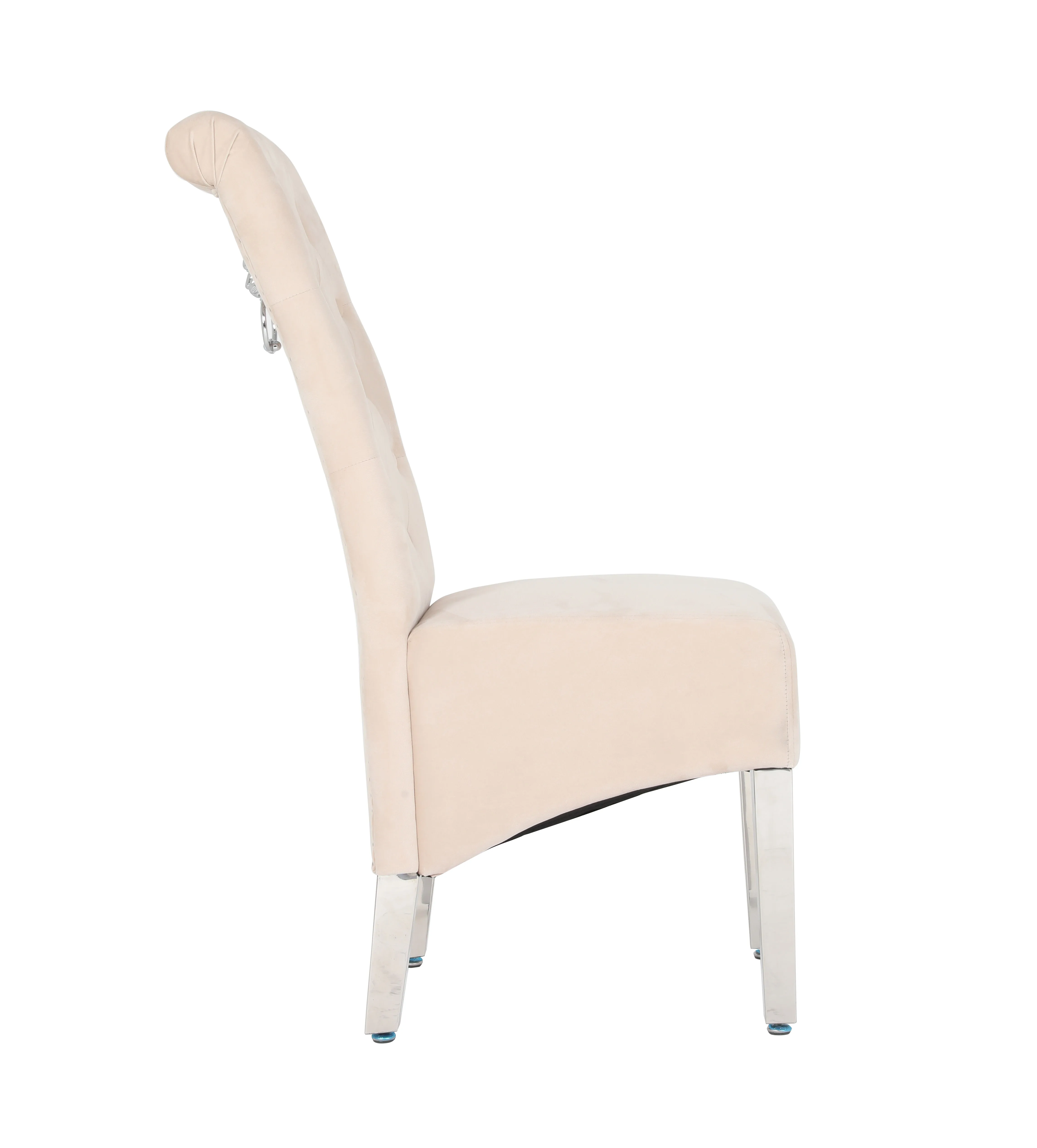 Hotel Velvet Scroll Back  chair Modern stainless steel leg dining Chair