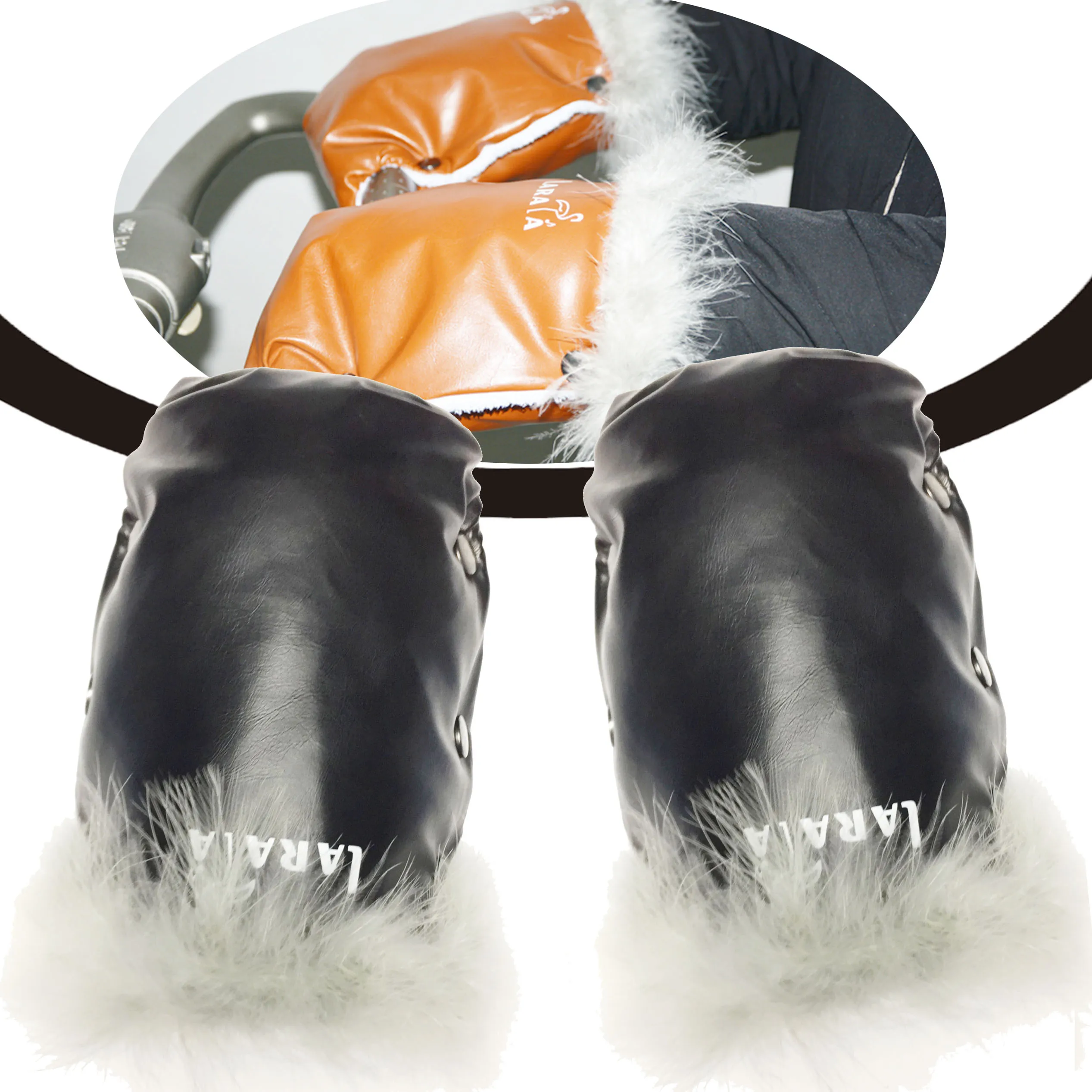 Baby Stroller  Bee Accessories Hot Mom  Dsland Mittens Warm Plush Reinforced Hand Muff Glove Waterproof Wind-Proof Warm