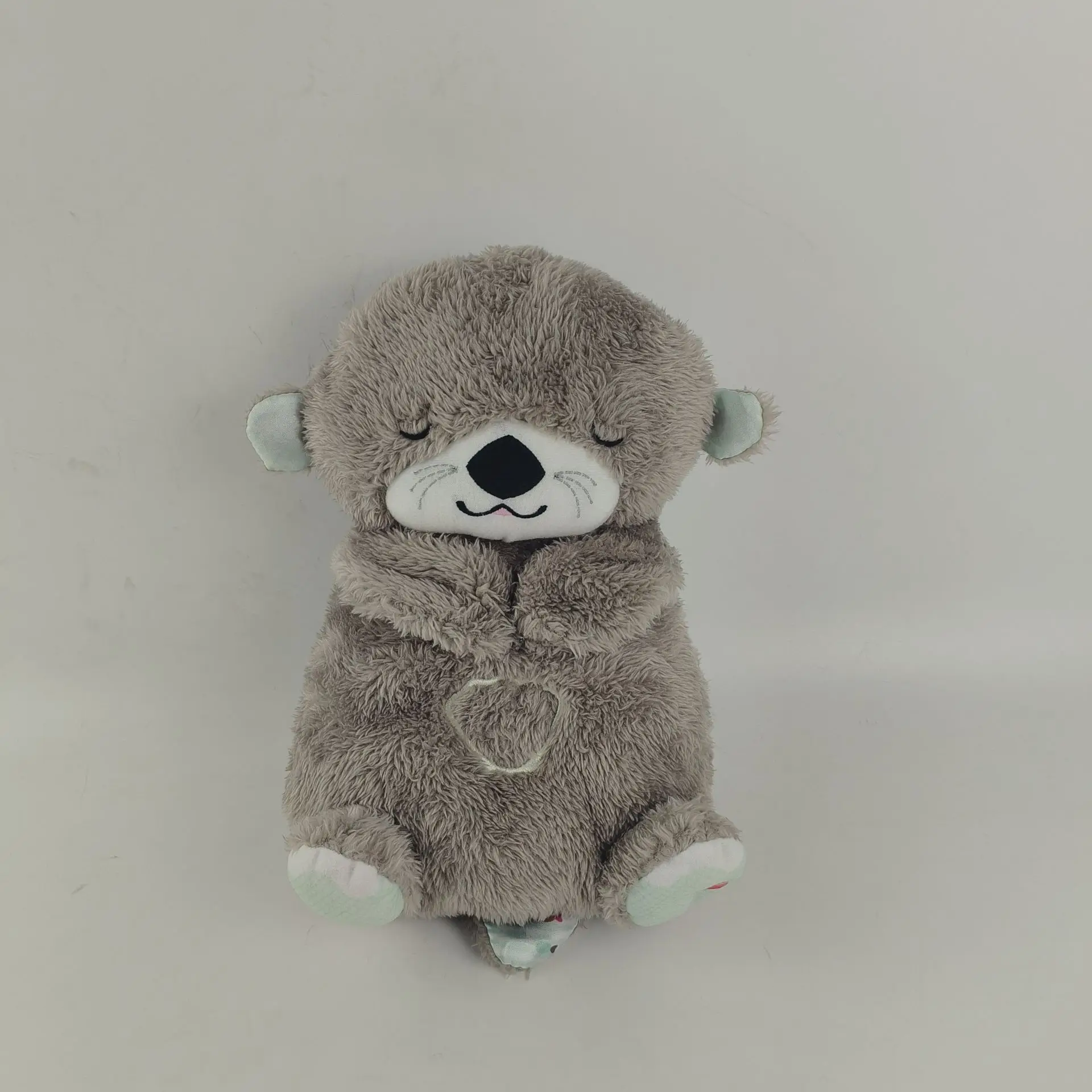 Plush baby toy soft  breath otter stuffed otter with music with light