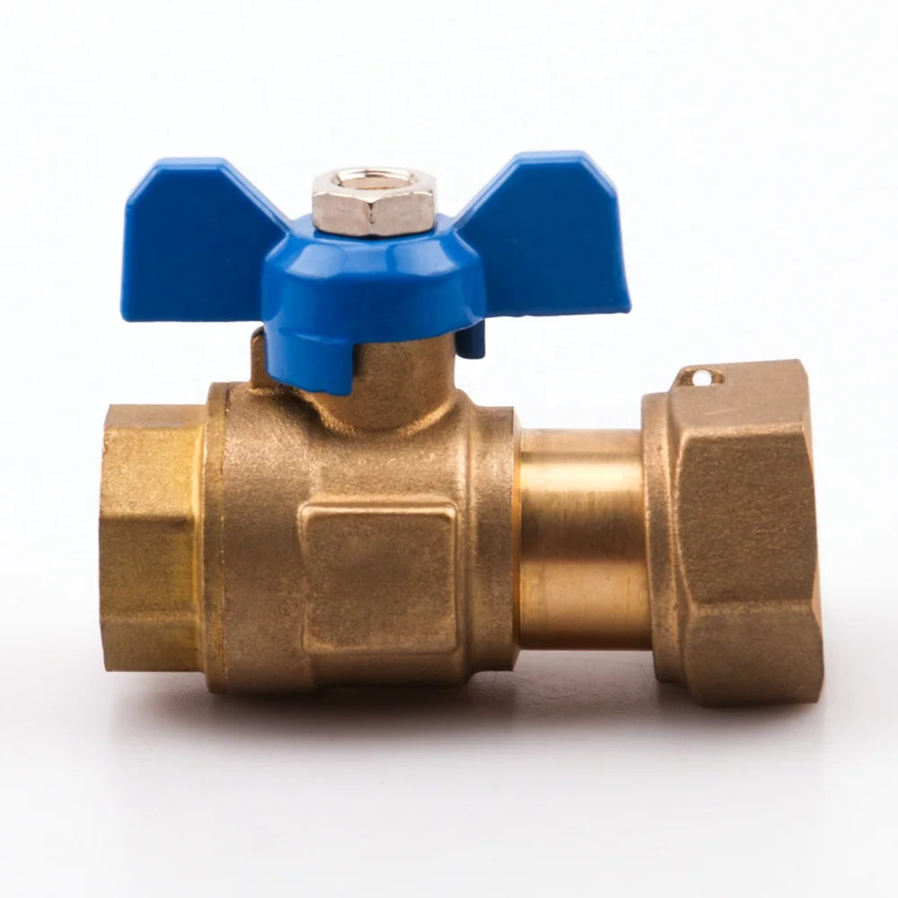OUKE  OEM Customized forging brass forging brass water meter ball valve for kitchen