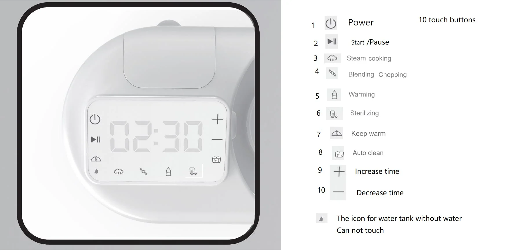 OONEW 4 in 1 multifunctional portable intelligent infant baby food processor maker blender steamer