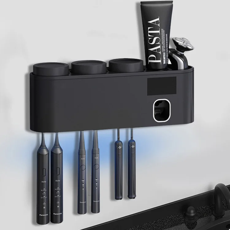 Wholesale High Quality Wall Mounted Toothbrush Holder And Paste Dispenser For Bathroom