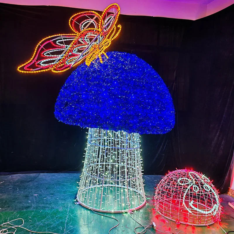 Уличный садовый Мотив СВЕТОДИОДНЫЙ светильник 3D светодиодный декоративный грибной уличный Снежный мотив огни украшения