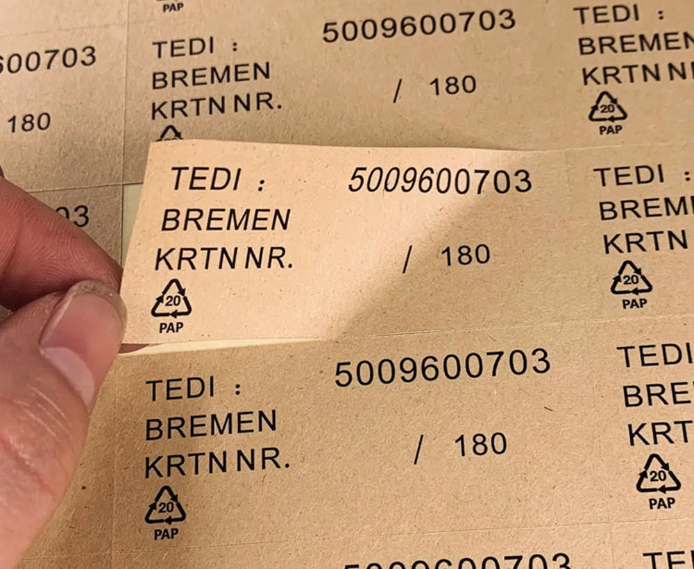 Wholesale customized kraft environmental protection style waterproof paper sticker for food container