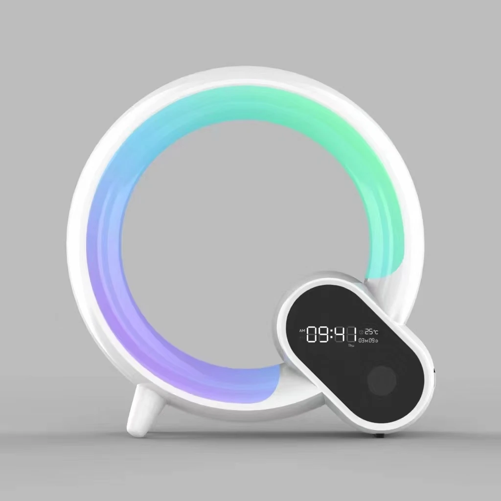 Fullwill White Noise Machine Alarm Clock and Nightlight with Natural Sound Alarm BT Spraker Night Lamp Digit Clock