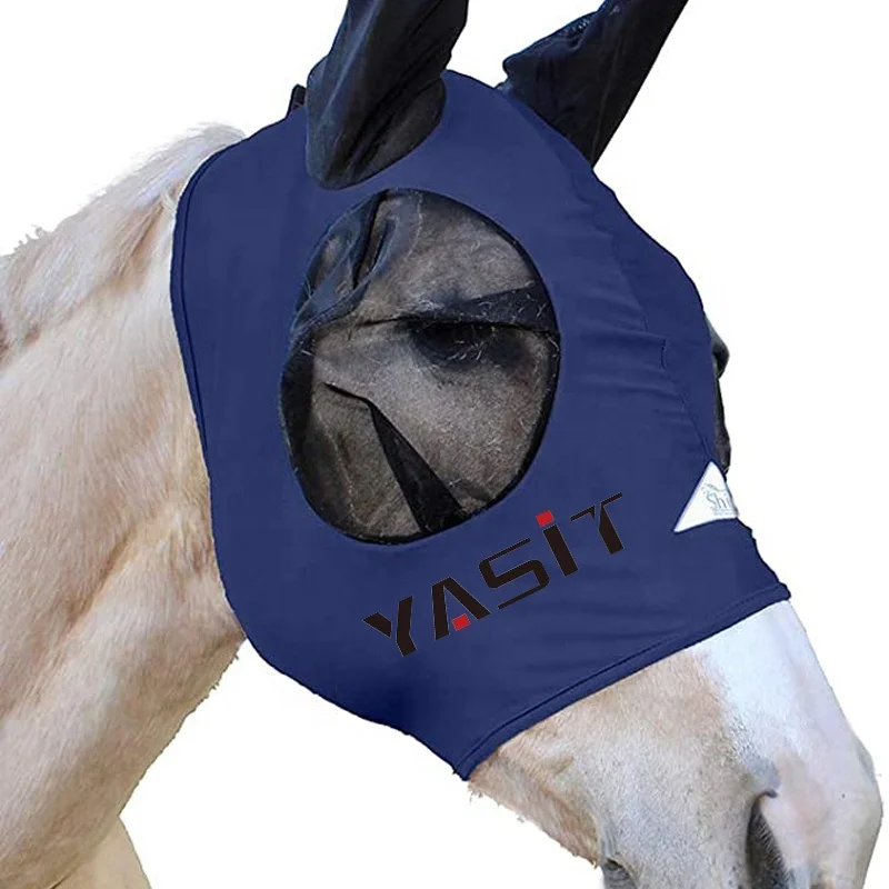 RIDING Horse Mask Comfort elastic fabric Soft Mesh Horse Fly Mask with Ears