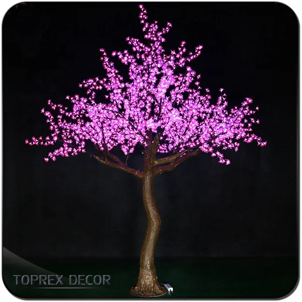 Landscaping LED Artificial Cherry Blossom Tree with Pink Flowers Metal Plant for Wedding Shopping Malls Hotels