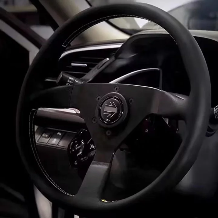 Tiypeor JDM Vintage Car Steering Wheel 3 Spoke Aluminum Bracket Deep Dish Sport Racing Steering Wheel