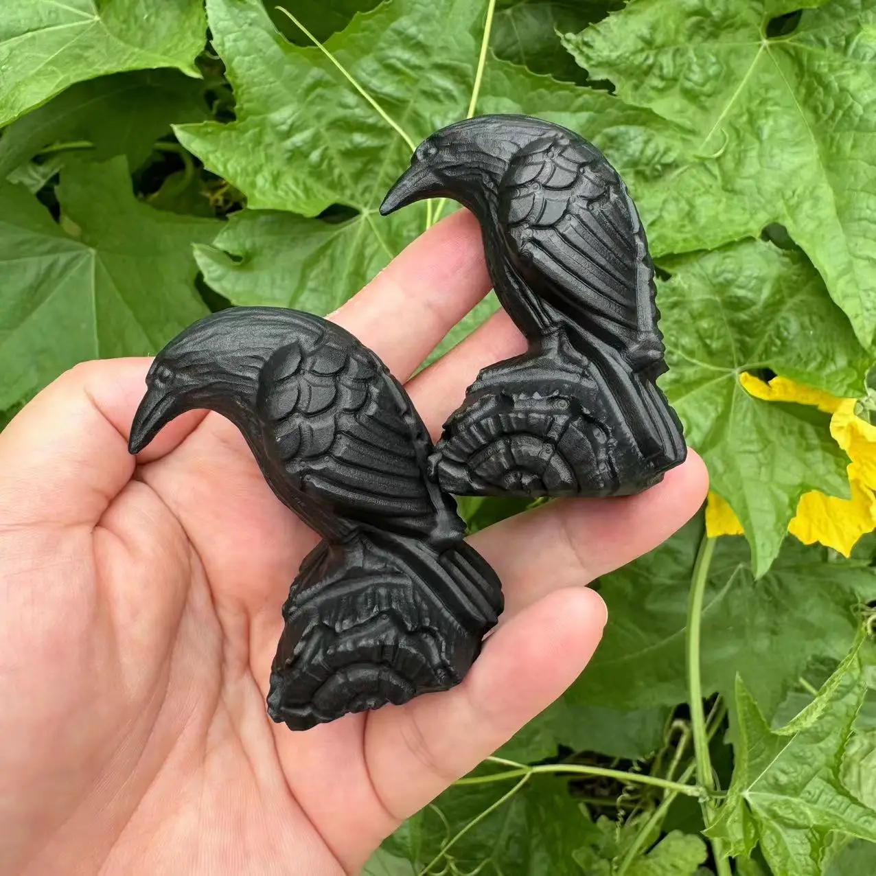 6cm obsidian natural stones raven crystal healing stones cheap gifts crystal animals carvings crystal crow