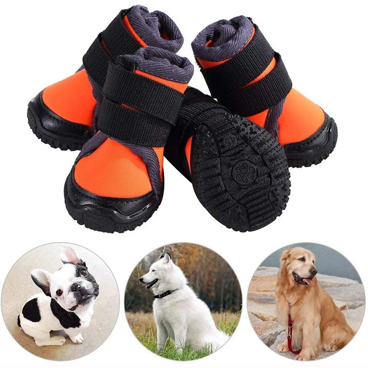 New Outdoor Keep Warm Non-Slip Big Pet Boots Dog Shoes Waterproof Booties for Outdoor Dog Shoes for Medium to Large Dogs