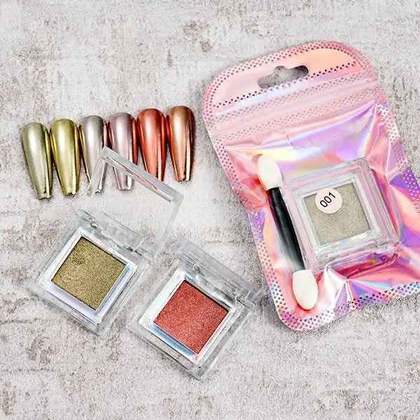 New Nail Art Mirror Aurora Powder Solid Glitter Mirror Titanium Powder Non-flying Nail Pigmented Metallic Effect Manicure Decors