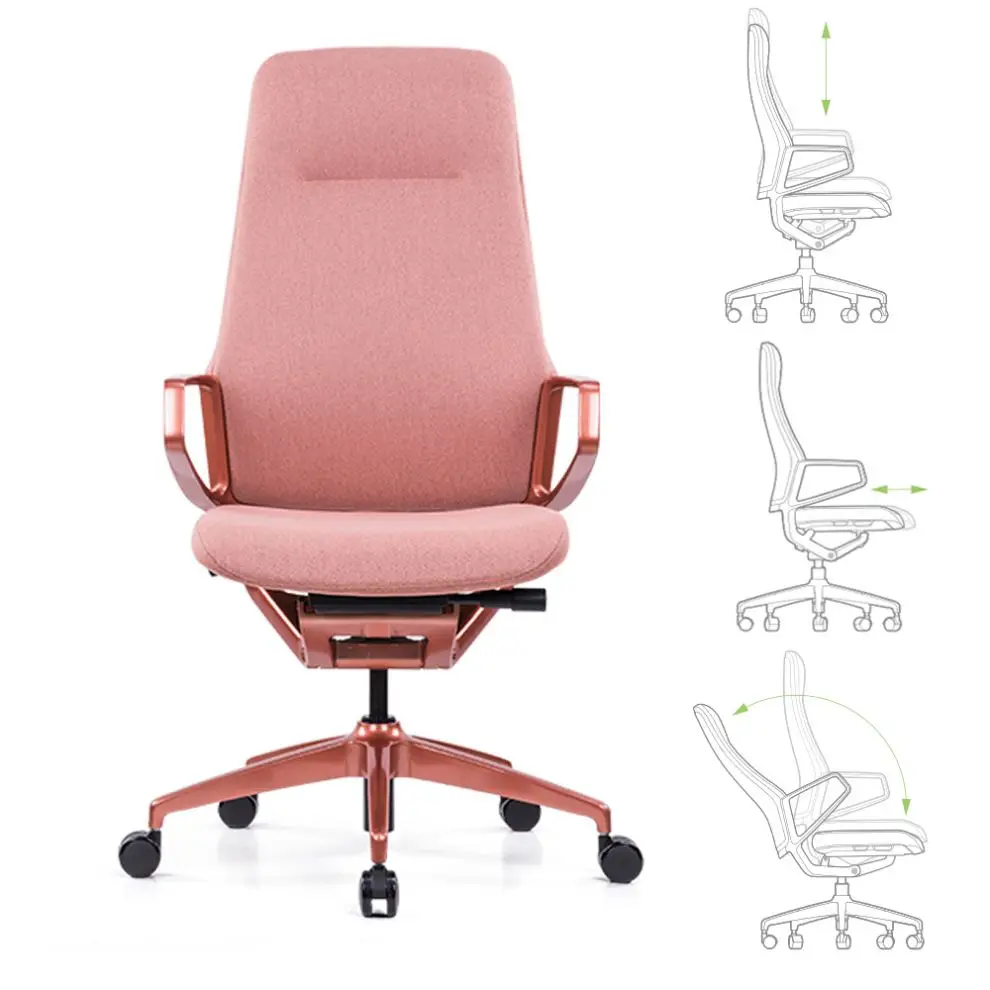 Hot-Sell High Back Suspended Aluminum Fixed Armrest Ergonomic With Fabric Back and Seat Upholster Office Chair
