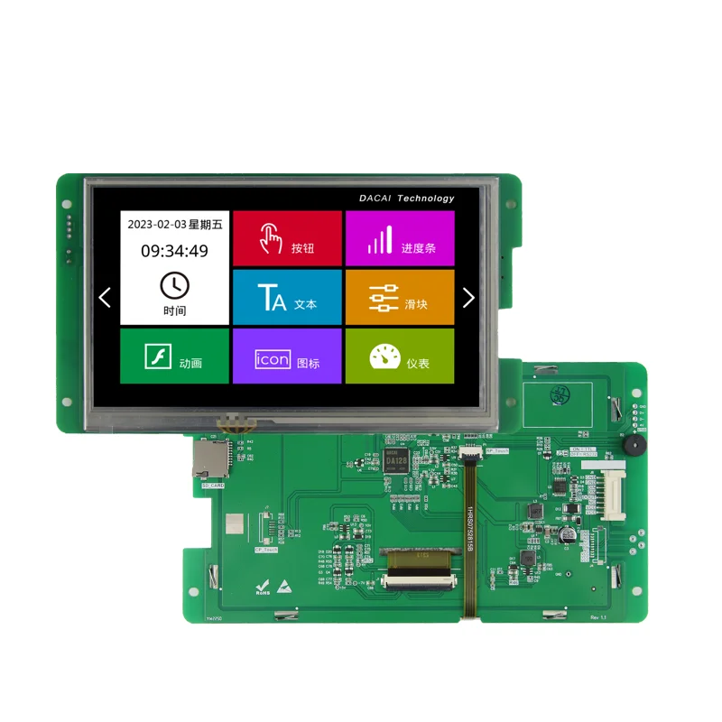 DACAI 2023 новый производитель 7 0 дюймов 800*480 RTP uart lcd для лазерной резки 3D принтера на заказ