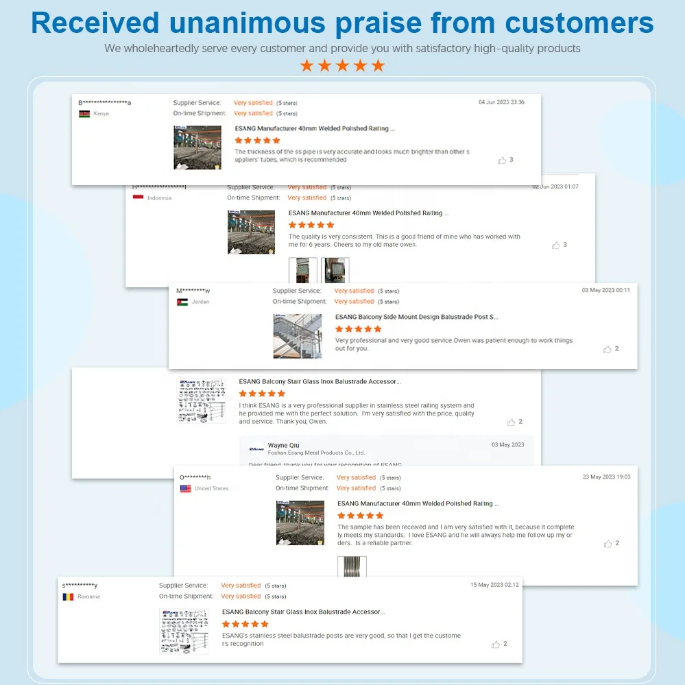 ESANG House Railing Designs Indoor Staircase Inox 304 316 Balustrade Stainless Steel Deck Handrail Post